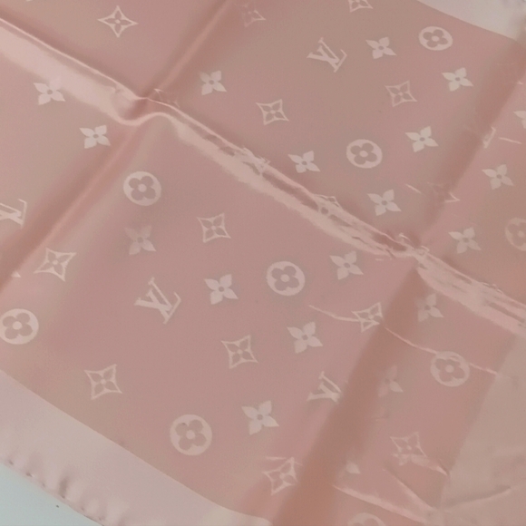 Louis Vuitton Women's Silk Wool Monogram Denim Scarf - Pink - Picture 3 of 13